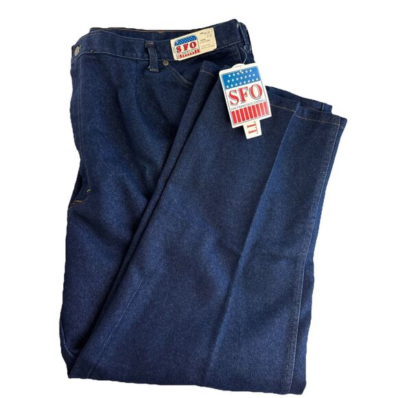 SFO Other - Vintage SFO San Francisco Overall Jeans Made USA NWT W48 L30 Blue